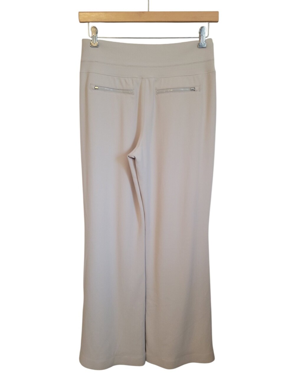 Athleta Venice Flare Pant M Abalone Gray High Rise Travel Yoga Wide Leg Soft - Picture 9 of 11